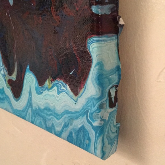 Glimpse of the Sea - Acrylic Pour on Canvas 16x20 - Picture 4 of 6